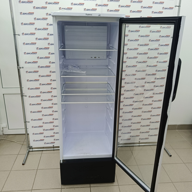Шкаф-витрина Бирюса 310 белый/черный N